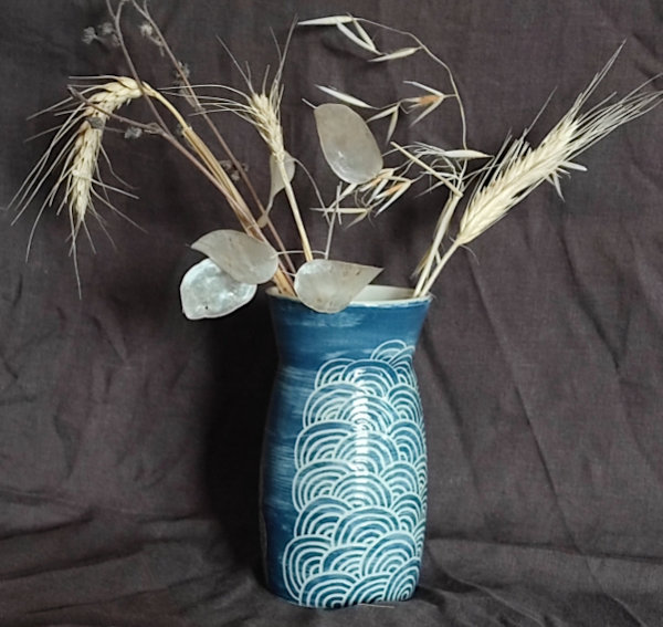 Vase décor ''Arc en bleu'' Vase décor ''Arc en bleu''